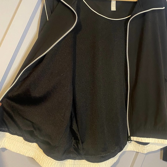 Athleta Jackets & Coats Athleta Brooklyn Track Bomber Black White